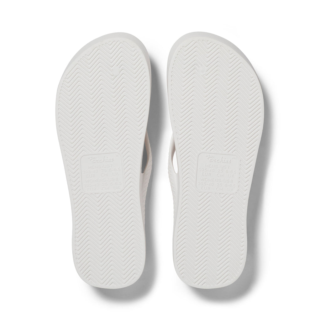 Archies Footwear Arch Support Thongs - Classic - White in Single