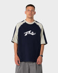 Rusty Fade-R Panel Graphic Tee in NAVY BLUE