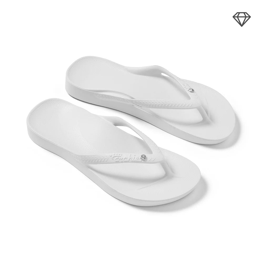 Archies Footwear Arch Support Thongs - Classic - Crystal White