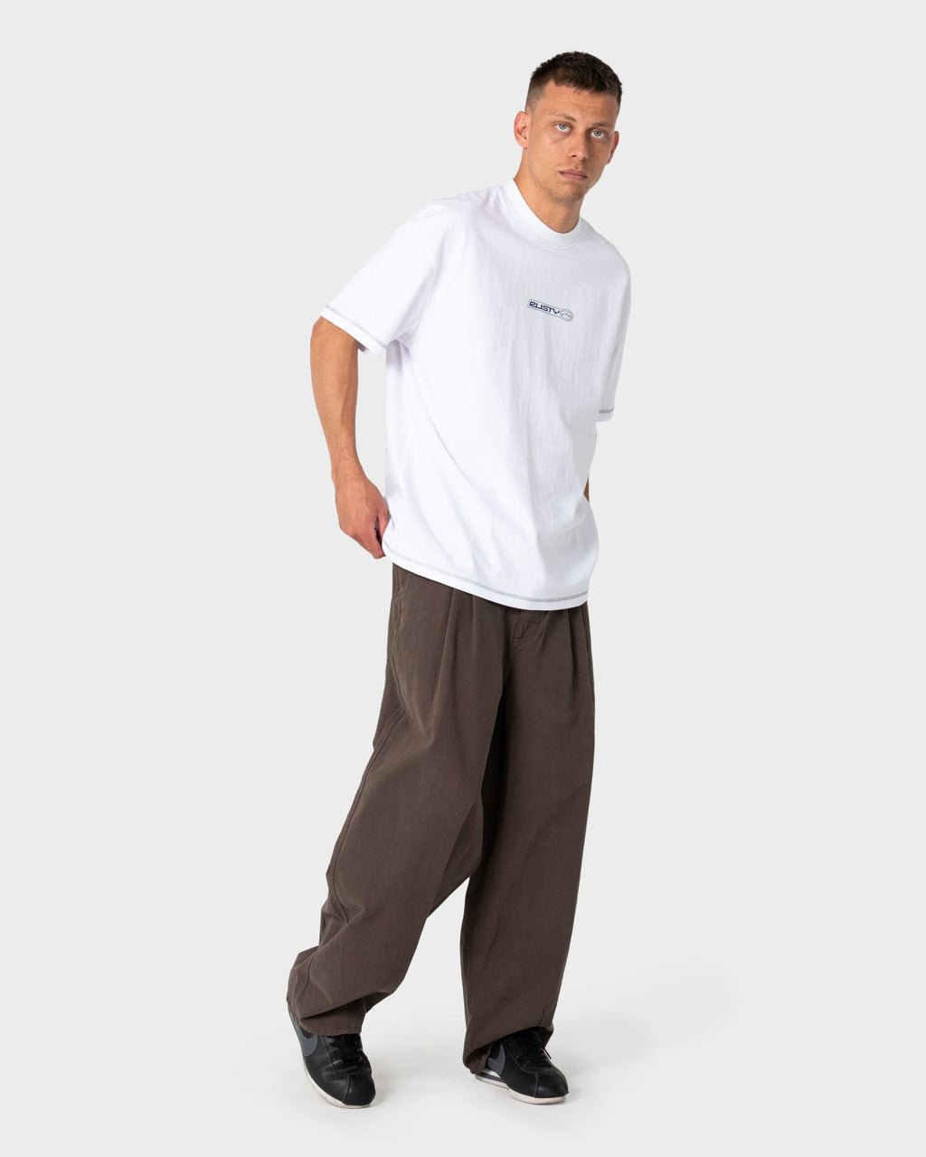 Rusty BUS DOWN SHORT SLEEVE TEE in WHITE