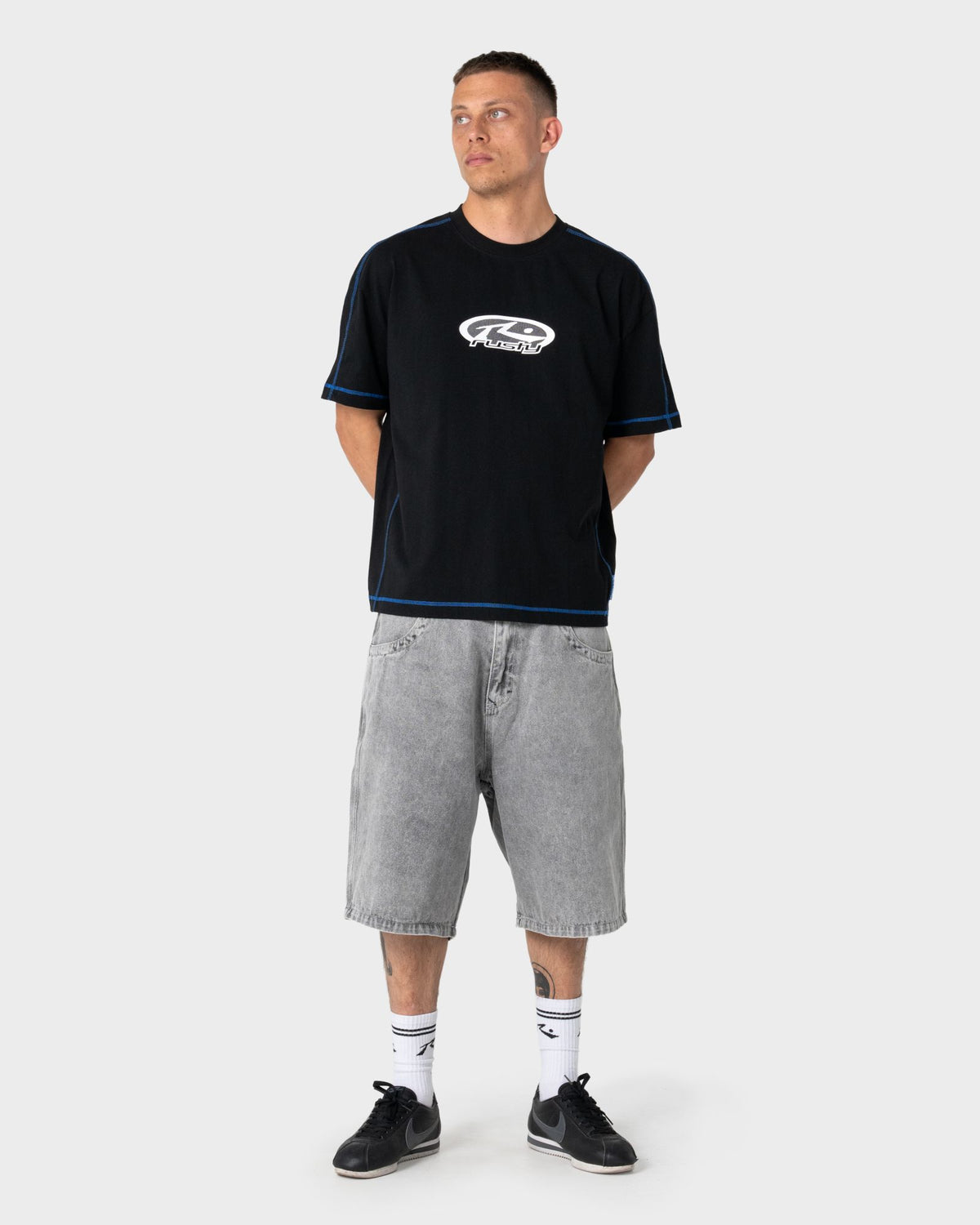 Rusty Gridlock Graphic Tee in BLACK