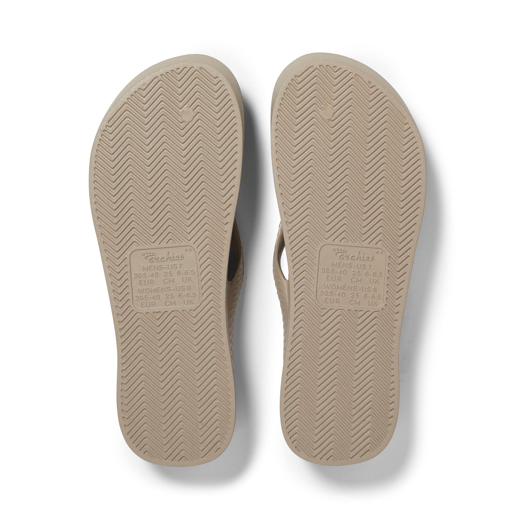 Archies Footwear Arch Support Thongs - Classic - Taupe in Single