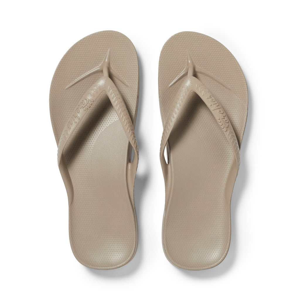Archies Footwear Arch Support Thongs - Classic - Taupe in Single