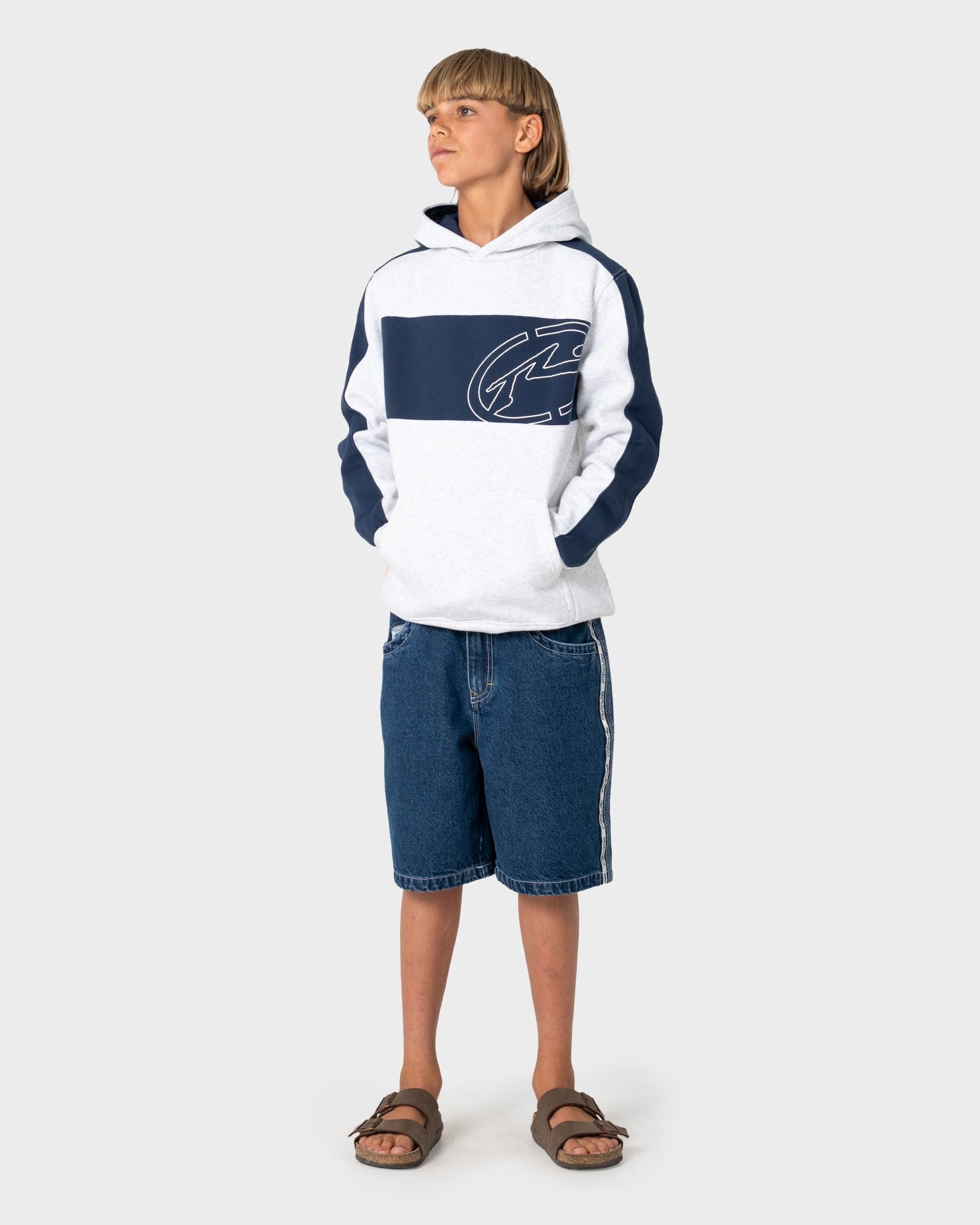 Rusty KILL SWITCH HOODED FLEECE BOYS in ECRU MARLE