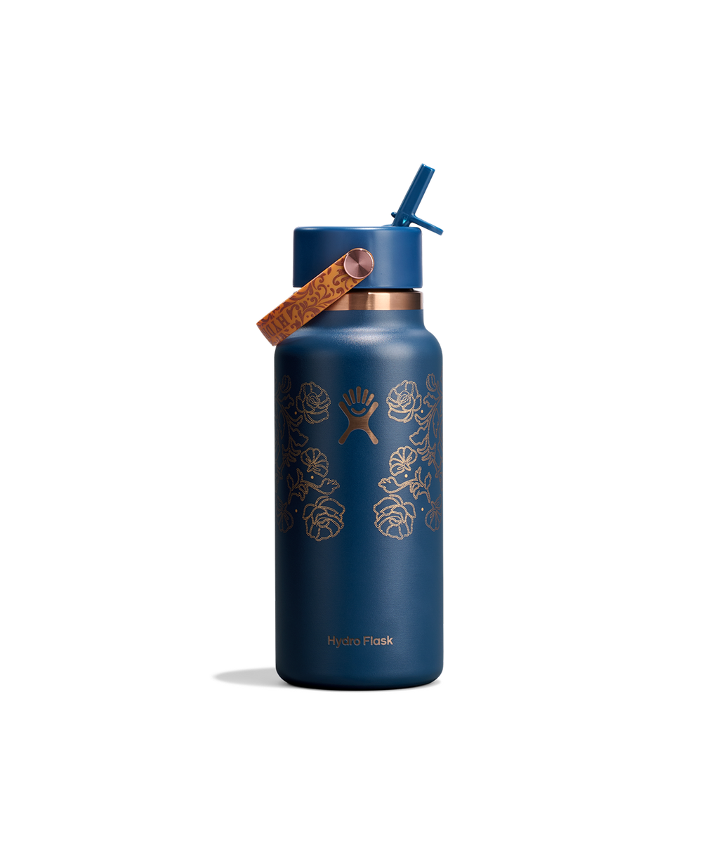 Hydro Flask 32 Oz Wide Flex Straw Cap in Western Dark Blue
