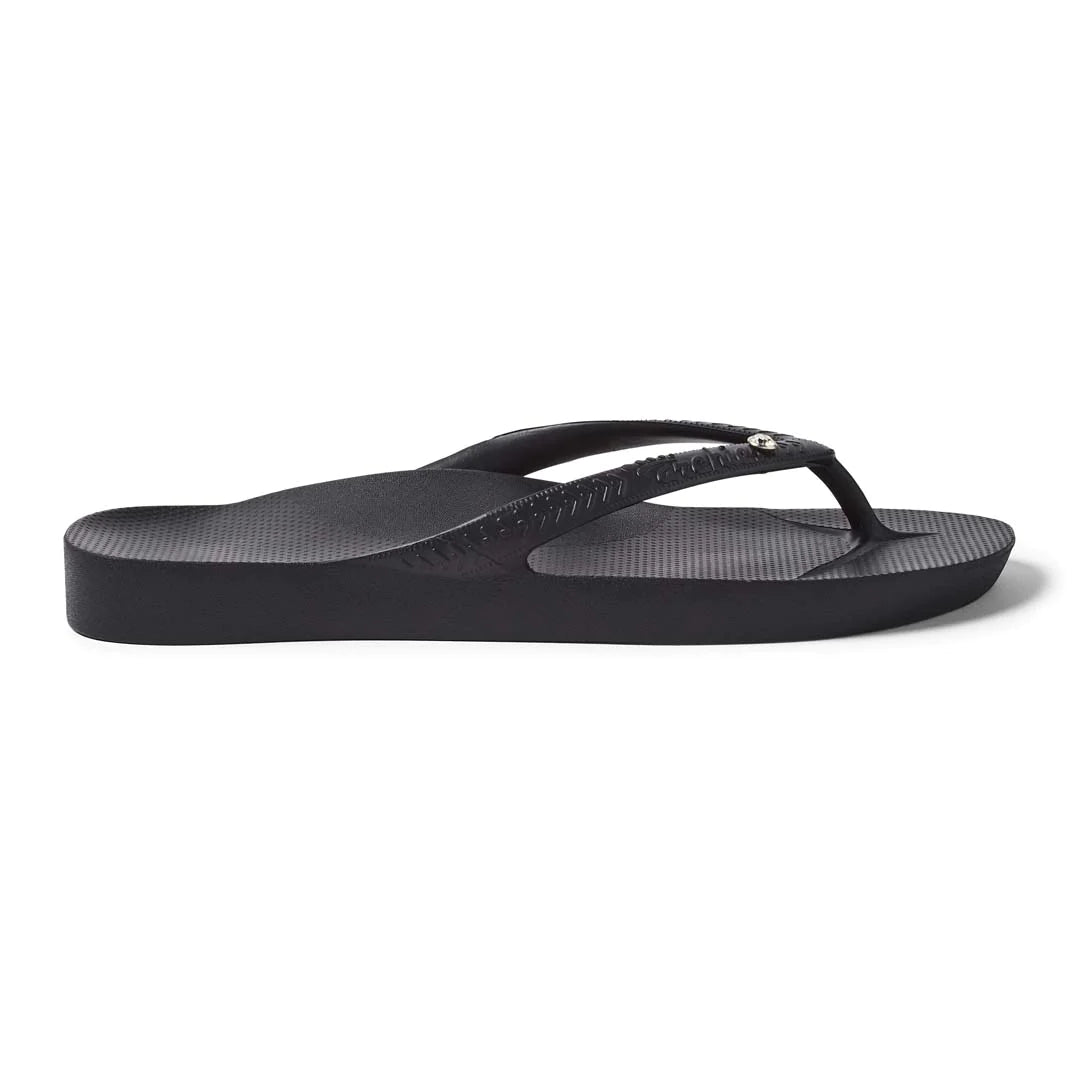 Archies Footwear Arch Support Thongs - Classic - Crystal Black in Single