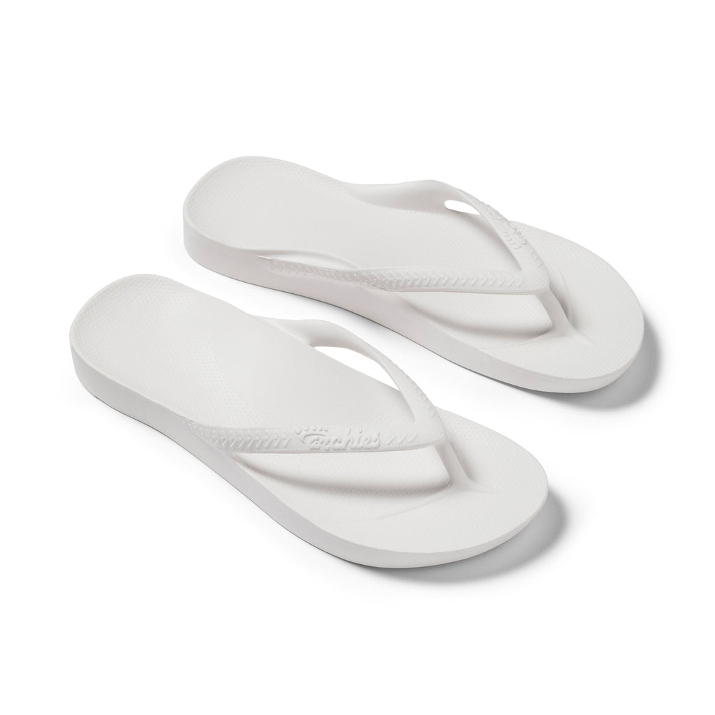 Archies Footwear Arch Support Thongs - Classic - White in Single