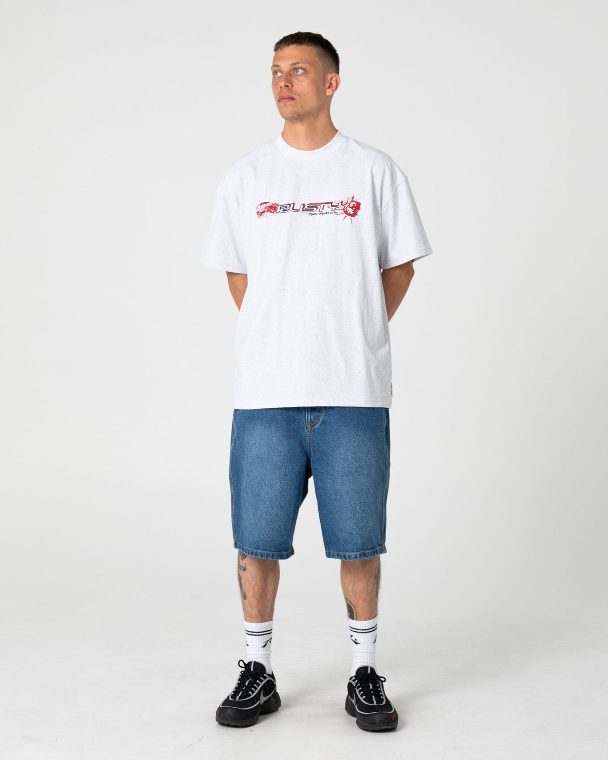 Rusty Four By Four Graphic Tee in ECRU MARLE