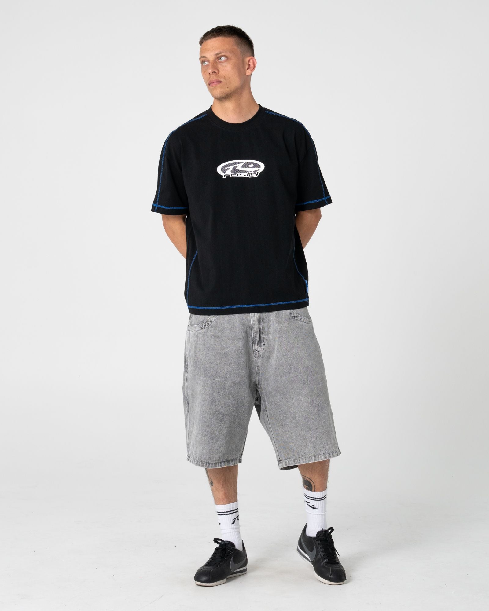 Rusty Gridlock Graphic Tee in BLACK