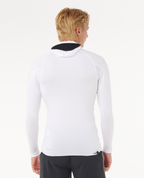 Rip Curl Search UPF50 Performance Hood Long Sleeve Rash Vest in White