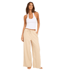 Roxy Womens Lolani Elastic Waist Pants in Parchment