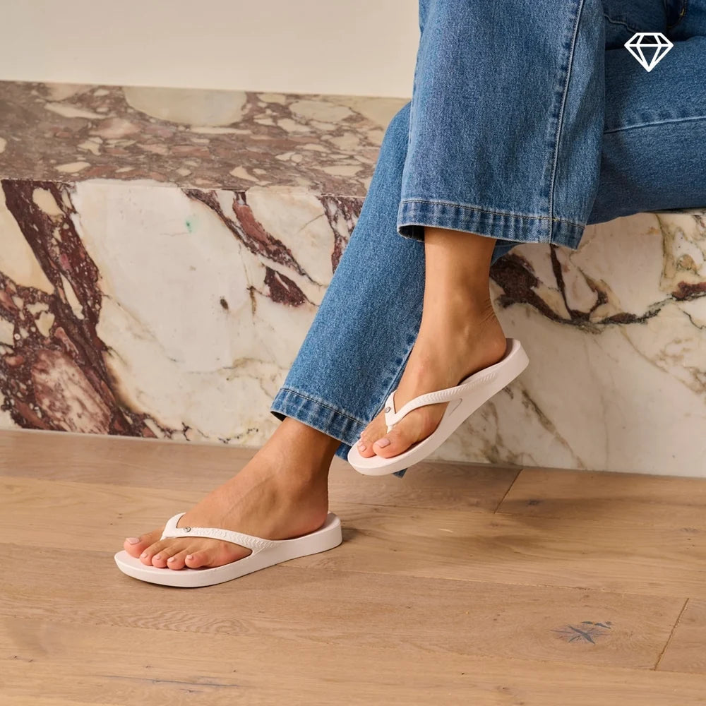 Archies Footwear Arch Support Thongs - Classic - Crystal White