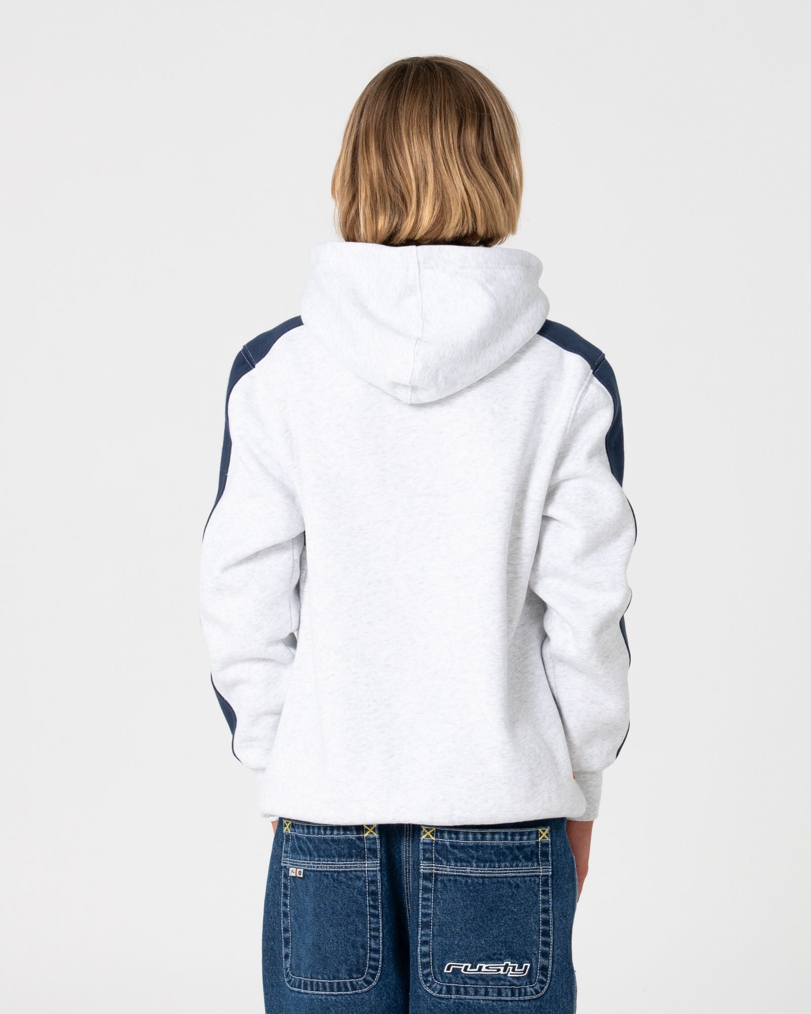 Rusty KILL SWITCH HOODED FLEECE BOYS in ECRU MARLE