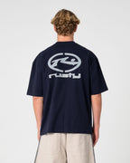 Rusty Turbo Oversized Graphic Tee in NAVY BLUE