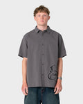Rusty Spray N Pray Graphic Check Shirt in STEEL