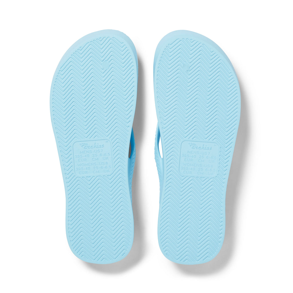 Archies Footwear Arch Support Thongs - Classic - Sky Blue in Single