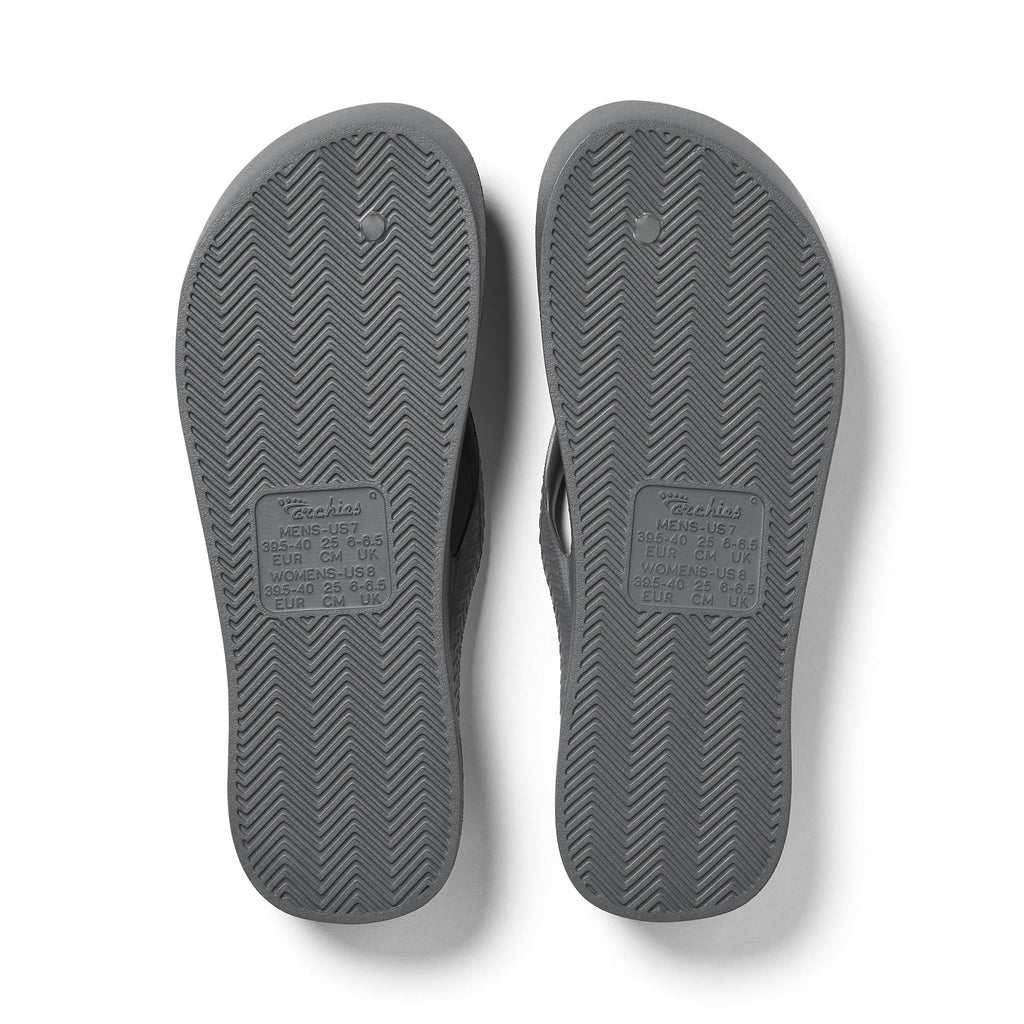 Archies Footwear Arch Support Thongs - Classic - Charcoal in Single