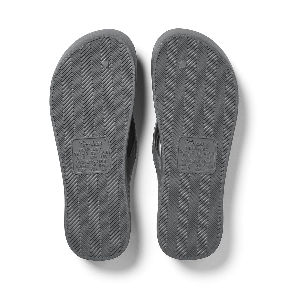 Archies Footwear Arch Support Thongs - Classic - Charcoal in Single