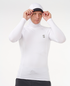 Rip Curl Search UPF50 Performance Hood Long Sleeve Rash Vest in White