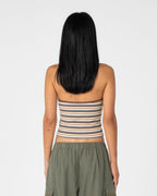 Rusty Halley Halter Top in RETRO AMBER STRIPE
