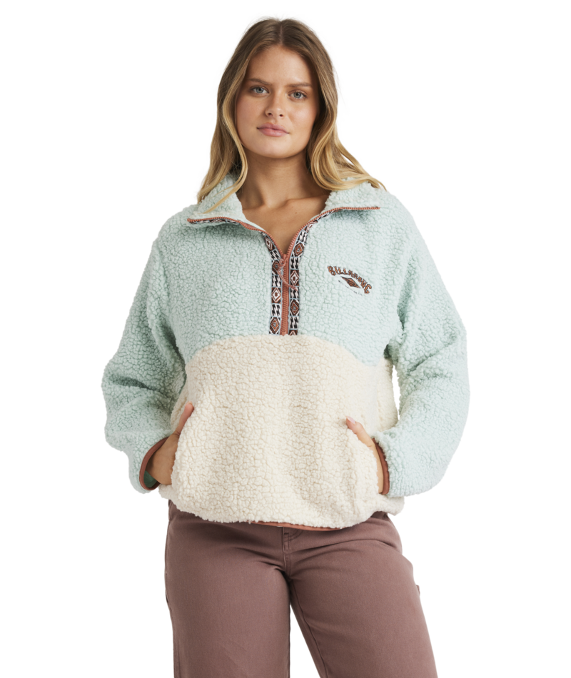 Billabong Horizon Mock Neck Colorblock in BLUE HAZE