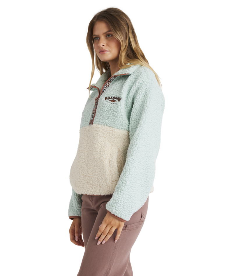 Billabong Horizon Mock Neck Colorblock in BLUE HAZE