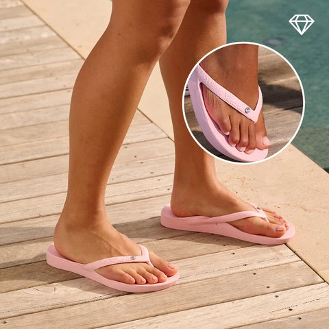 Archies Footwear Arch Support Thongs - Classic - Crystal Pink