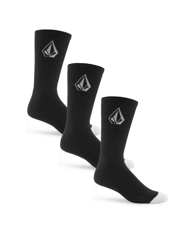 Volcom Full Stone Sock 3pk in BLACK