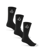 Volcom Full Stone Sock 3pk in BLACK