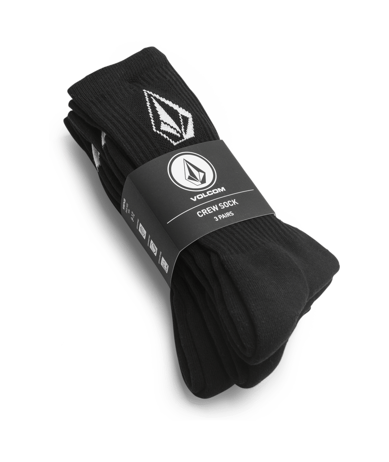 Volcom Full Stone Sock 3pk in BLACK