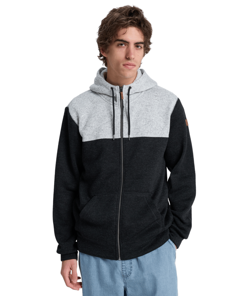Quiksilver Keller Block Zip in BLACK HEATHER