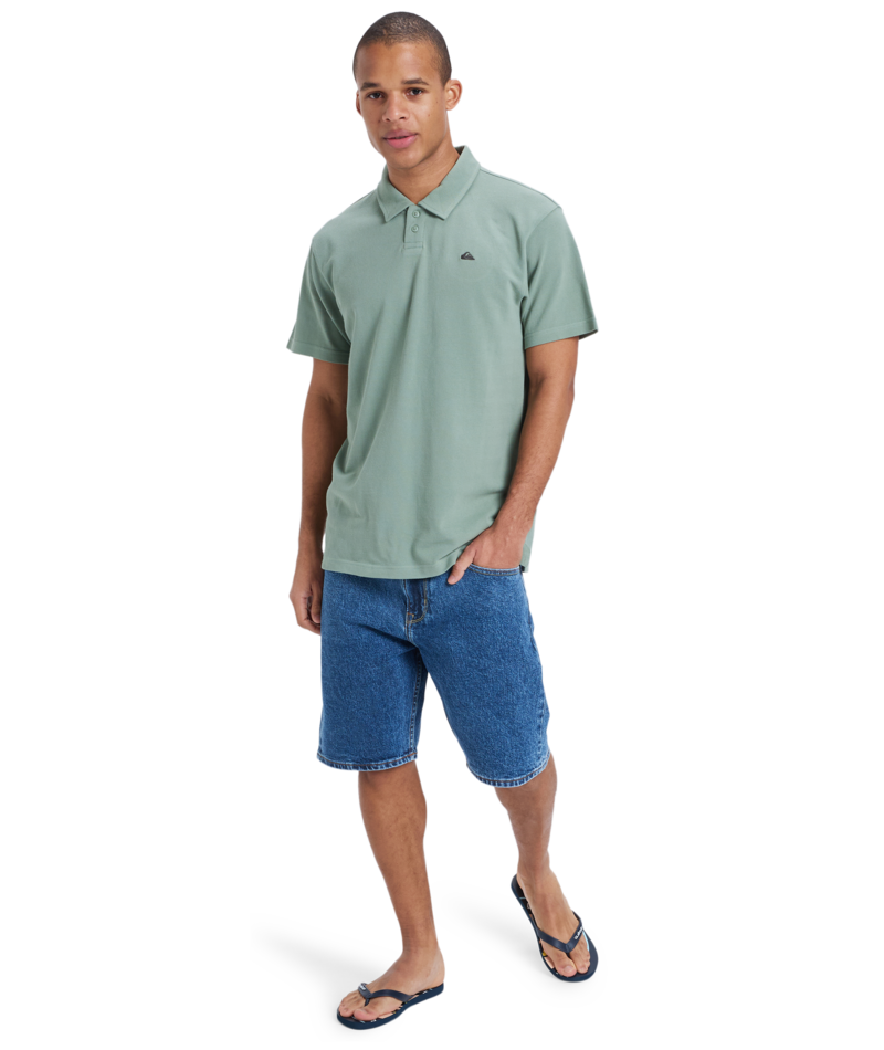 Quiksilver Mw Pique Polo in SEA SPRAY