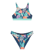 Roxy Active Floral Rg Crop Top Set in VINTAGE INDIGO TROPICAL ADVENT