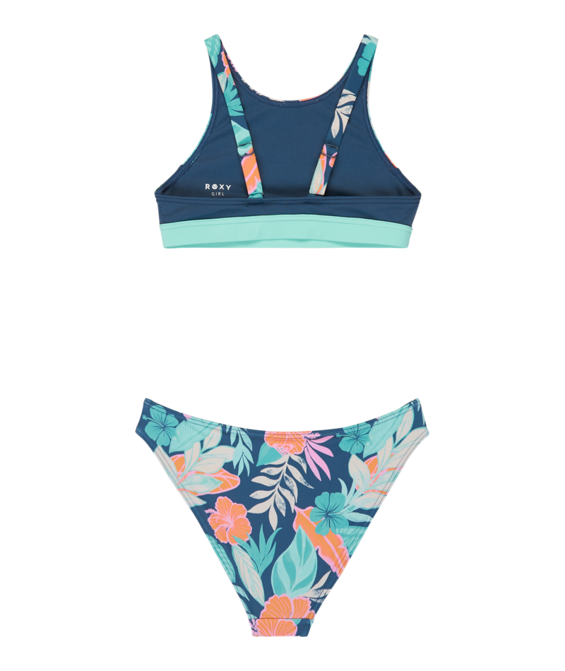 Roxy Active Floral Rg Crop Top Set in VINTAGE INDIGO TROPICAL ADVENT