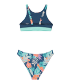 Roxy Active Floral Rg Crop Top Set in VINTAGE INDIGO TROPICAL ADVENT