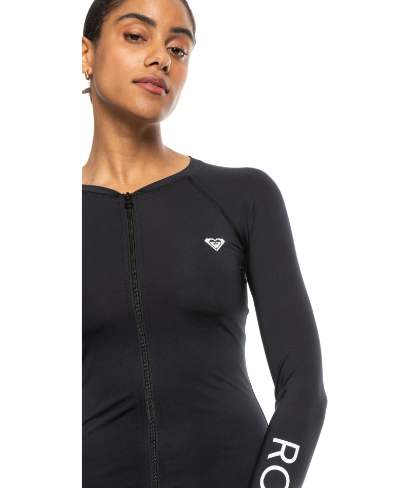 Roxy New Essentials Ls Zipped Lycra in ANTHRACITE