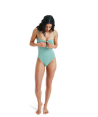 Roxy Kiawe One Piece in DEEP GRASS GREEN