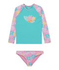 Roxy Tropical Square Ls Lycra Set in BONBON HIBISCUS JAM