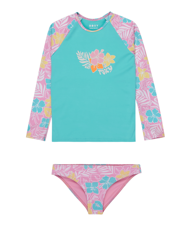 Roxy Tropical Square Ls Lycra Set in BONBON HIBISCUS JAM