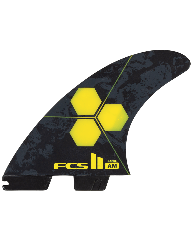 FCS Ii Am Pc Large Yellow Tri Retail Fins in Yellow