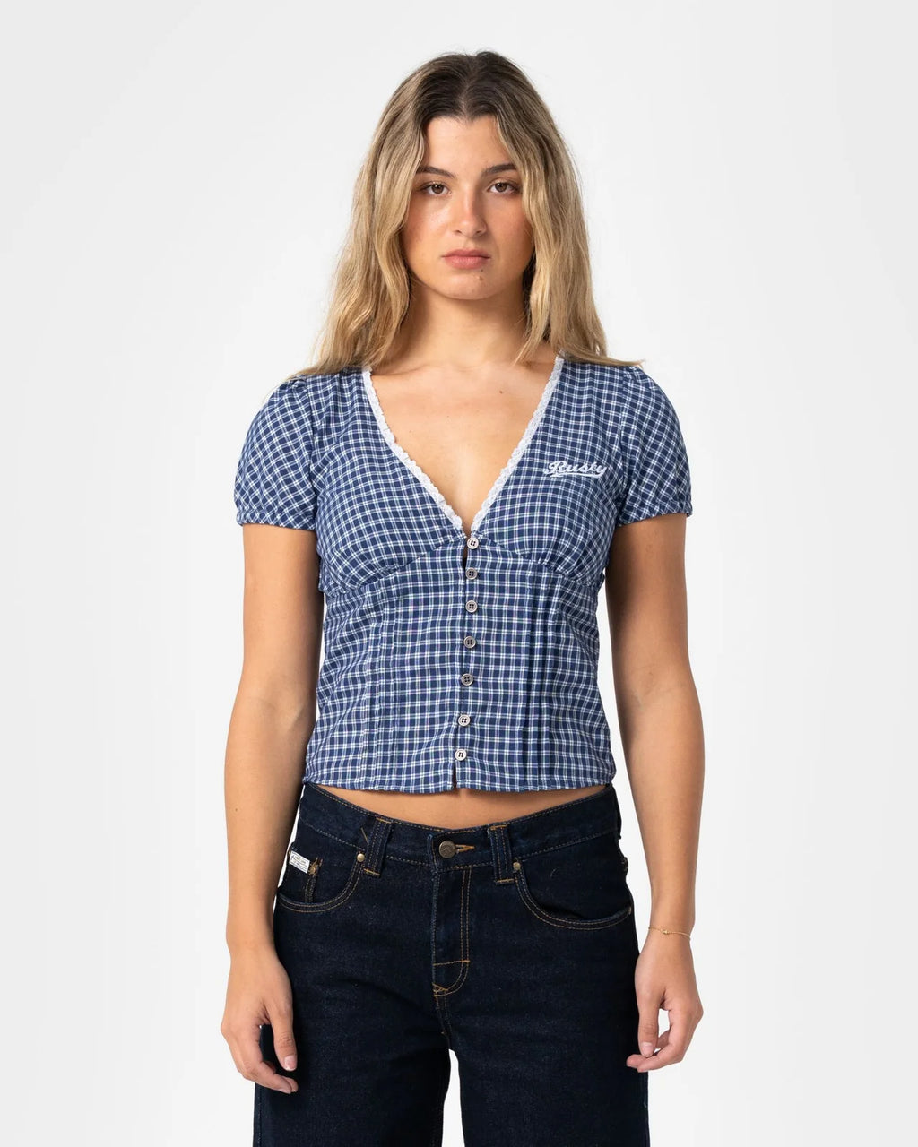Rusty Peggy Sue Button Down Blouse