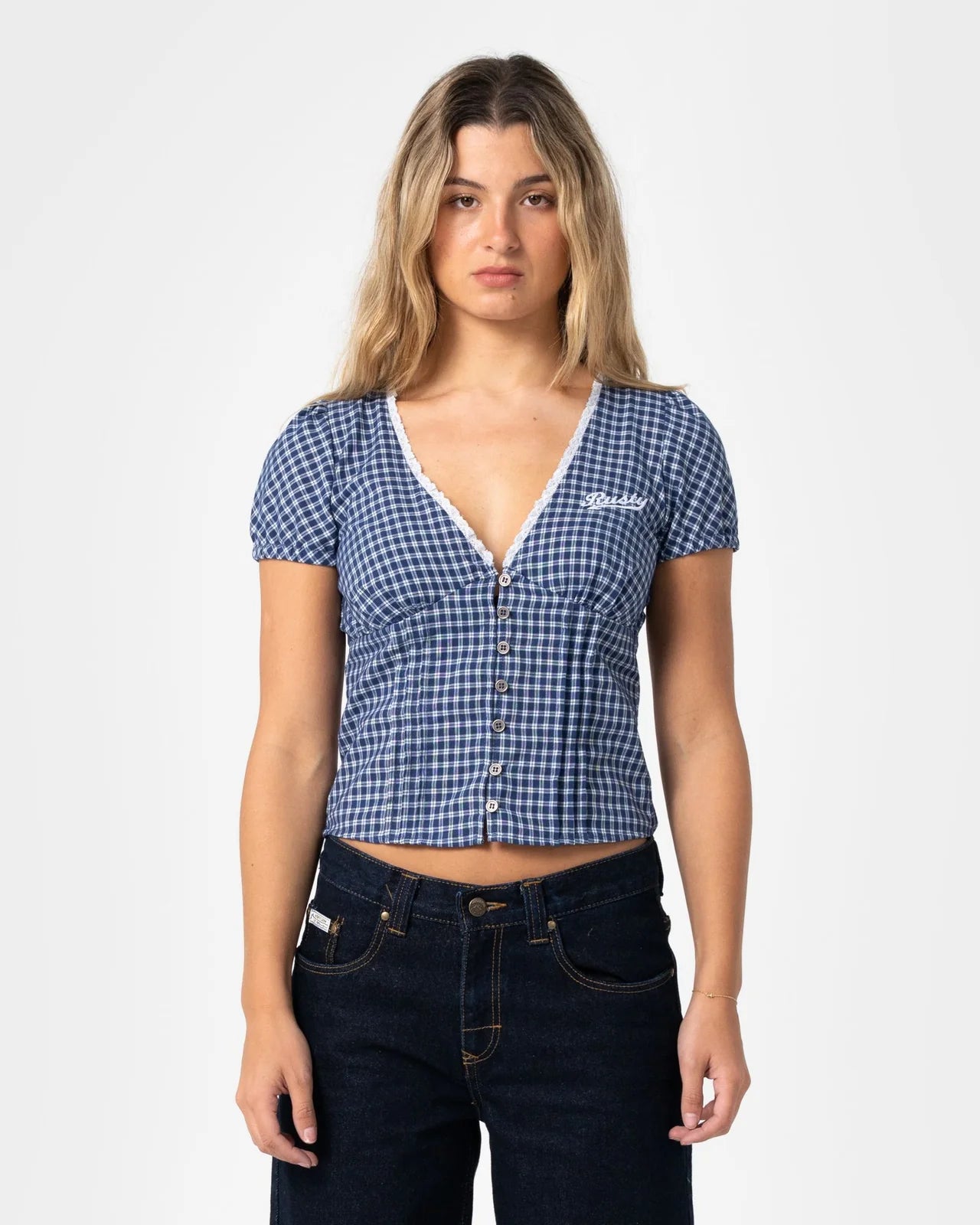 Rusty Peggy Sue Button Down Blouse