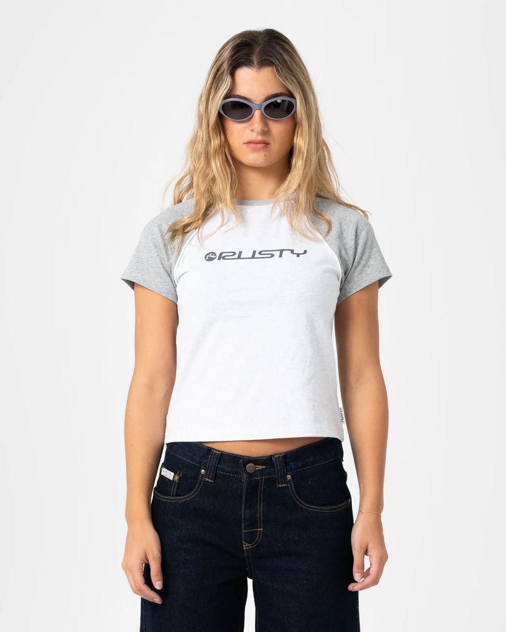 Rusty Archived Raglan Baby Tee
