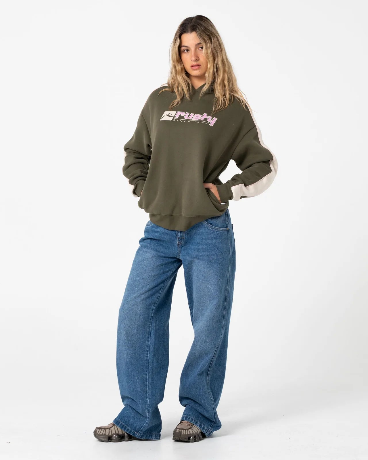 Rusty Hailstone Oversized Hooded Fleece