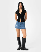 Rusty Im Hooked Cap Sleeve Fashion Top