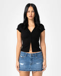 Rusty Im Hooked Cap Sleeve Fashion Top