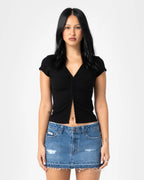 Rusty Im Hooked Cap Sleeve Fashion Top