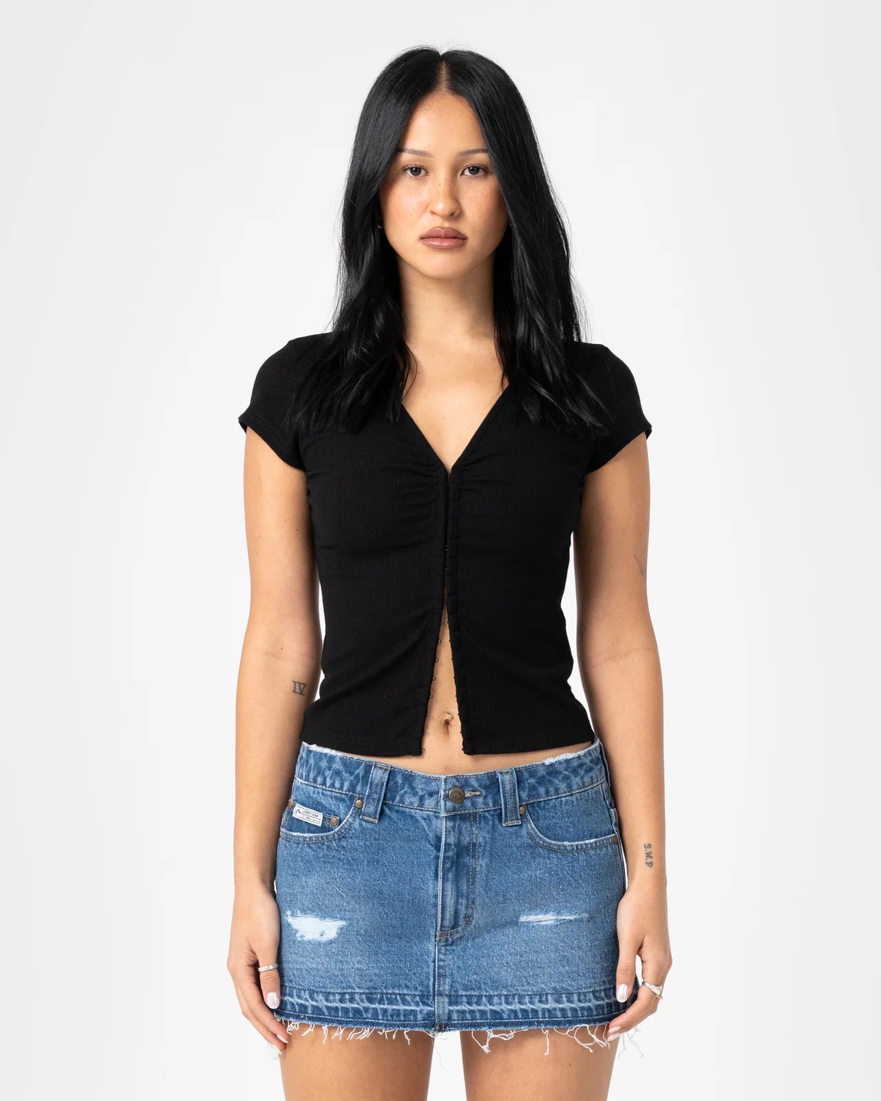 Rusty Im Hooked Cap Sleeve Fashion Top