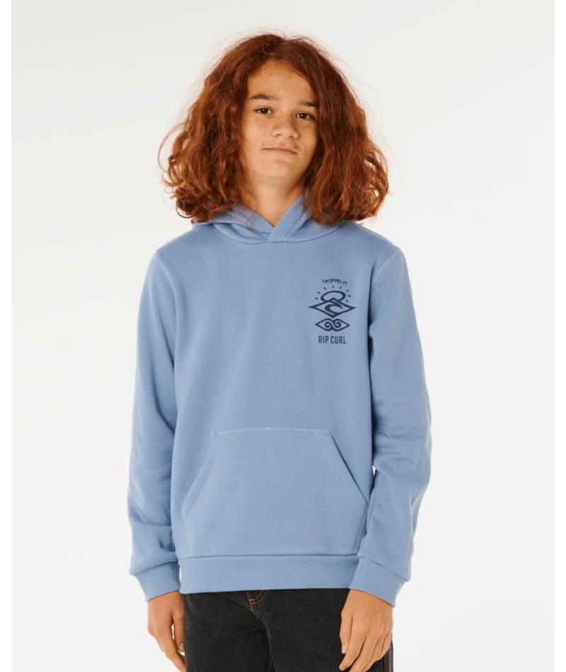 Rip Curl Search Icon Hood -Boy in FADED DENIM