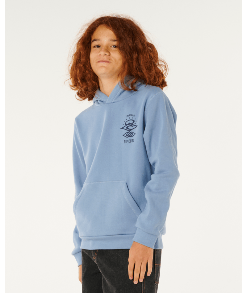 Rip Curl Search Icon Hood -Boy in FADED DENIM